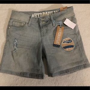 Light blue jean shorts